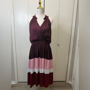 Current Air Burgundy and Pink Maxi Dress